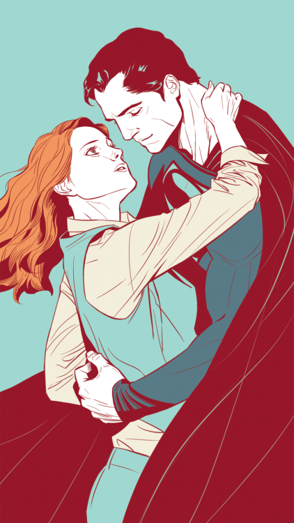 Book Girl: Art of the Day: Lois and Clark (Man of Steel)